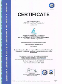 Prism ISO Certificate